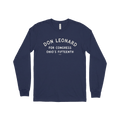 Navy blue long sleeve tee with white "Don Leonard For Congress Ohio's Fifteenth" text on front.
